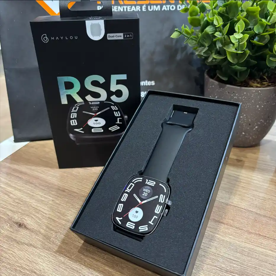 Smartwatch Haylou RS5 Tela AMOLED 2.01" Bluetooth 5.3 Monitor de Saúde